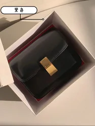 Classic Black Box Crossbody Bag Genuine Leather Shoulder Women Bag 2026 Luxury Design Flap Commuter Bag Woman