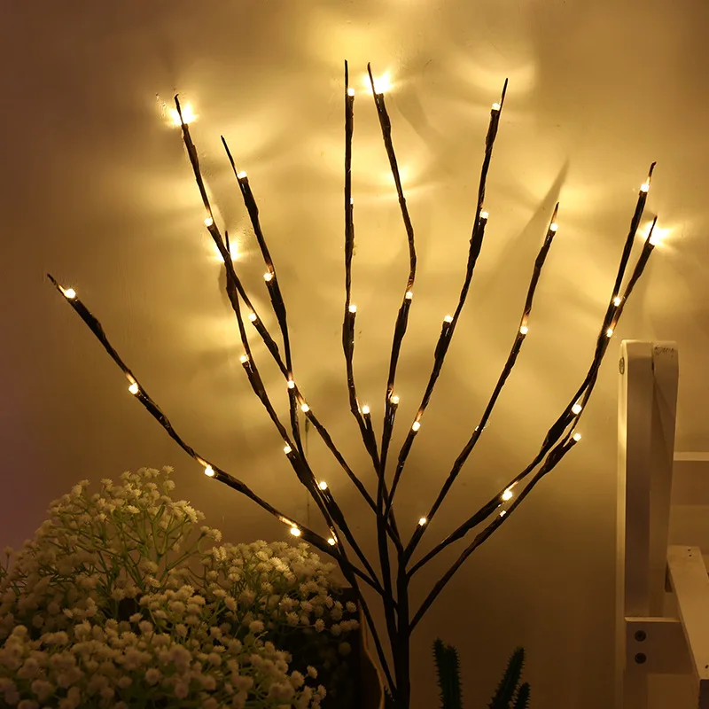 20 Bulbs 5 Branch LED Willow Branch Lamp Battery Powered Natural Tall Vase Filler Willow Twig Lighted Branch For Home Decoration