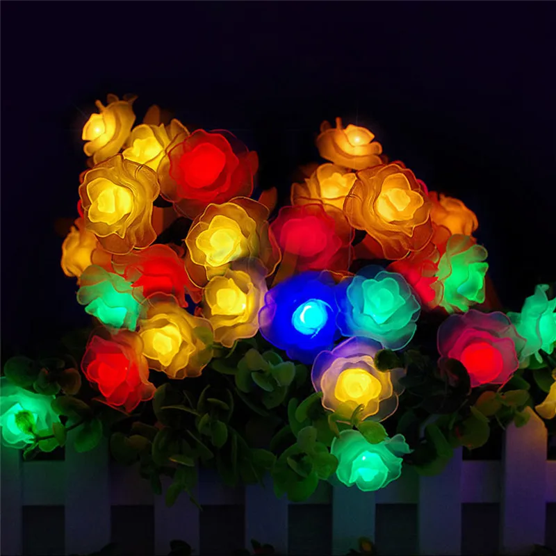 10/20/30/50/100M LED Rose Fairy Light Flower String Luces Wedding Home Valentine's Day Event Party Garland Xmas Decor Luminaria