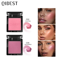 QIBEST Makeup Blush Powder Palette Cheek 8 Colors Blusher Face Contour Baked Blusher Cosmetics Powder Mineral Base Blush Palette