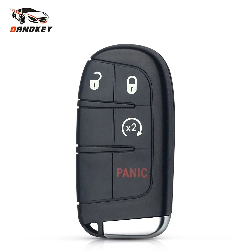 

Dandkey Replacement Remote Key Shell Case For Chrysler Dodge Jeep Fiat 2011 2012 2013 2014 2015 3+1/4 Buttons Smart Insert Blade