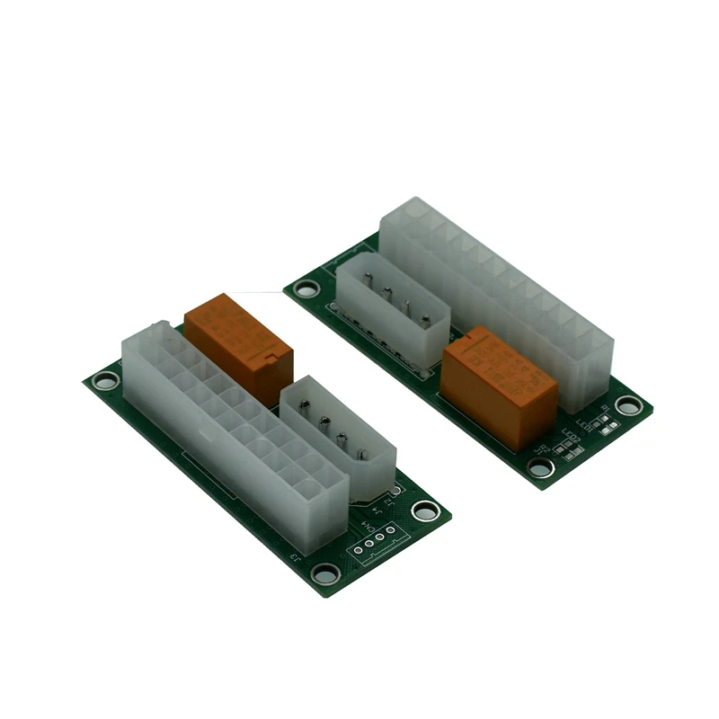 Add Dual PSU Power Supply Sync Adapter ATX 24Pin To 4pin SATA Molex Synchronous Connector Riser Cable Miner Mining Dropshipping