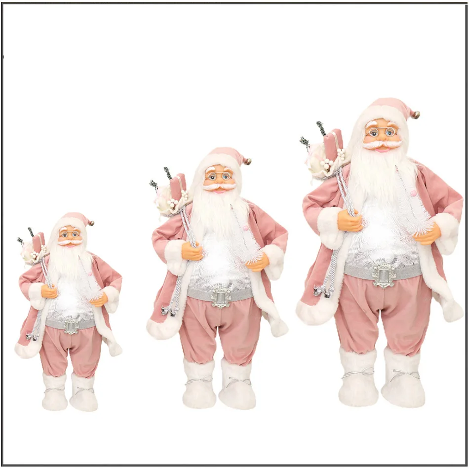 

Pink Santa Claus Doll Father Christms Ornaments Merry Christmas Decor for Home Christmas Gift Xams Decor Happy New Year 2024