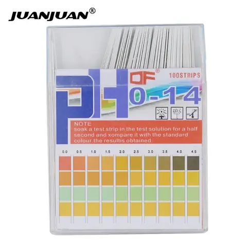 100 스트립/박스 pH 테스트 스트립 0-14 스케일 프리미엄 리트머스 테스터 용지 물의 pH 수준 테스트에 이상적
