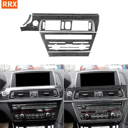 Car Radio Air Conditioning Control Vent Outlet Panel Carbon Fiber Stickers For BMW 6 Series M6 F12 F13 F06 2011-2018 M Sport