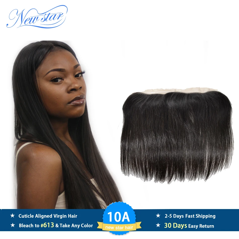 Brazilian Transparent HD Lace Frontal Straight New Star Virgin Hair 13x4 Brown Lace Frontal Closure Pre-Plucked Hairline