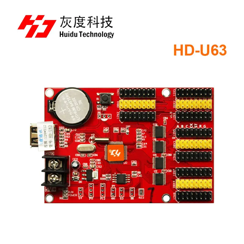 HD2018 Huidu HD-U6A U60 U63 U64 U6BN usb port huidu monochrome ledcontroller support single color p10 led modules