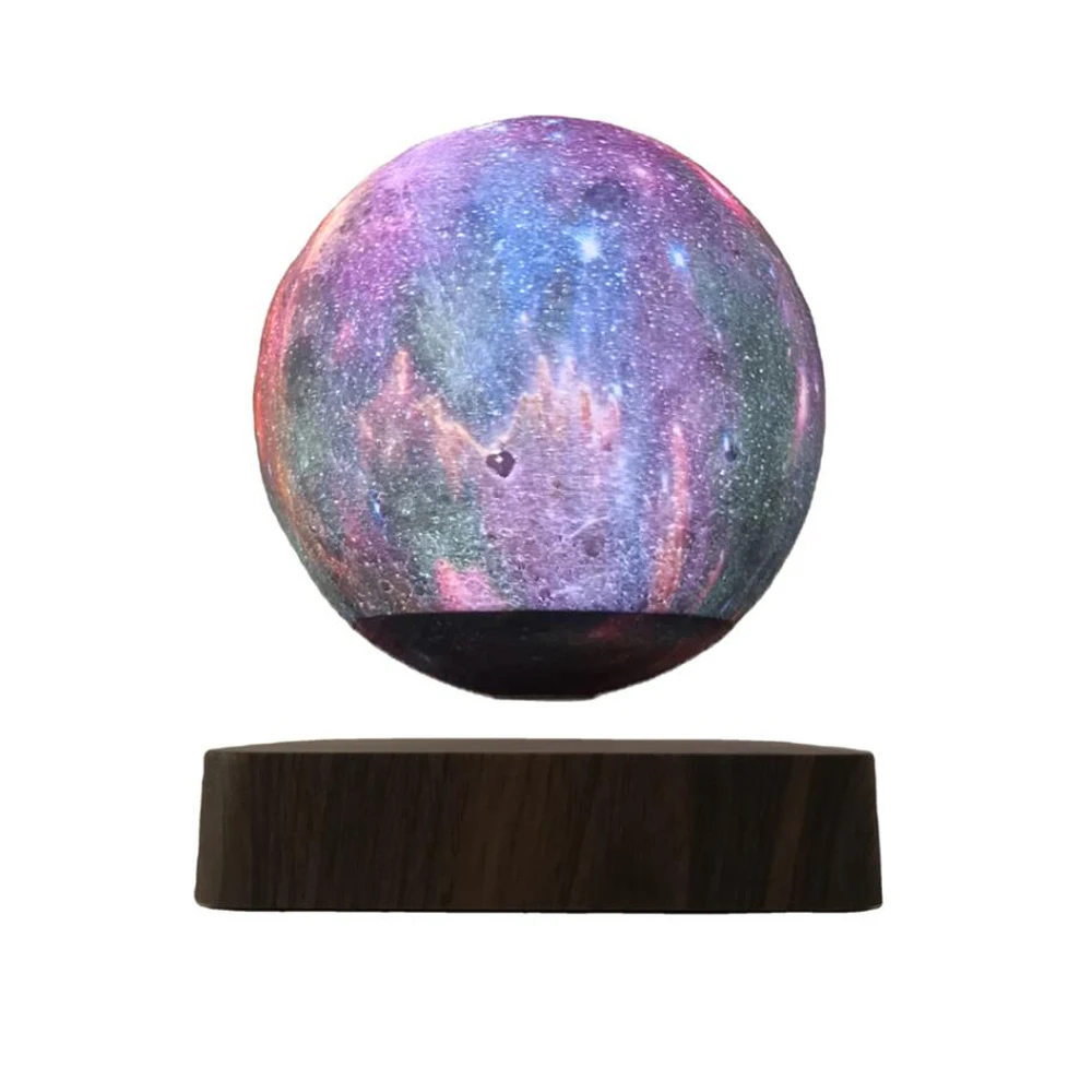 LED Creative 3D Print Magnetic Levitation Galaxy Night Light Rotating LED Floating Desk Lamp For Home Table Decoration Gift