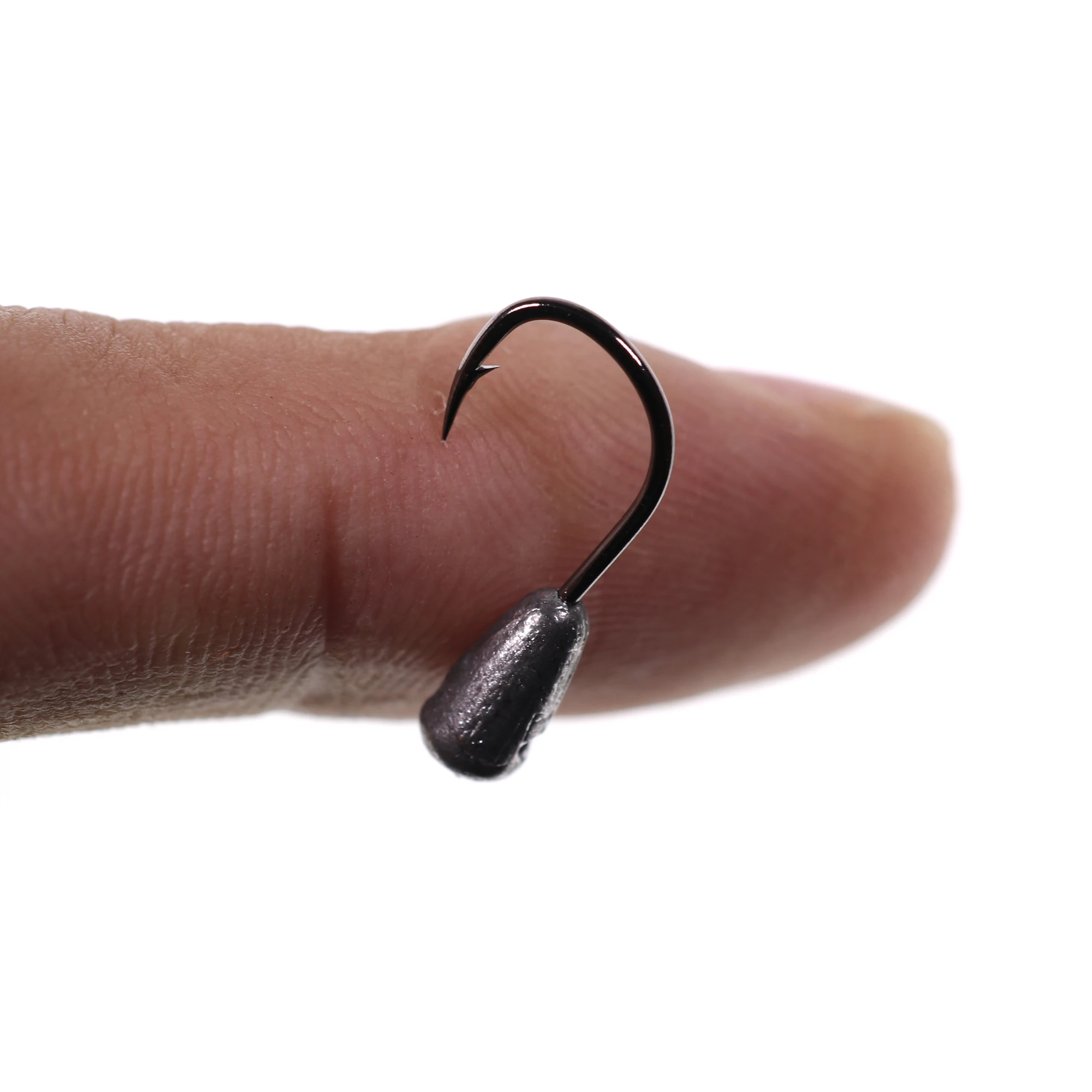 Bimoo 20pcs 1g 0.7g 0.5g 0.3g Ice Jig Fishing Exposed Jig Head Weight Hooks Winter Jigging Fishing Lure Bait Hook Fishing Tackle