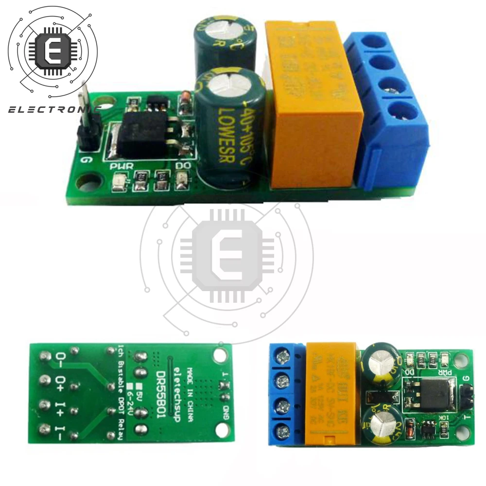 DR55B01 Bistable Self-locking Reverse Polarity Relay Module Motor Forward And Reverse Controller Module DC 5-24V 2A