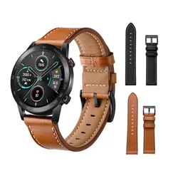 22mm Leather Watchband Strap for Honor Magic 2 46mm Replacement band For Huawei Watch GT 2 3 Pro 46mm Wrist strap accessories