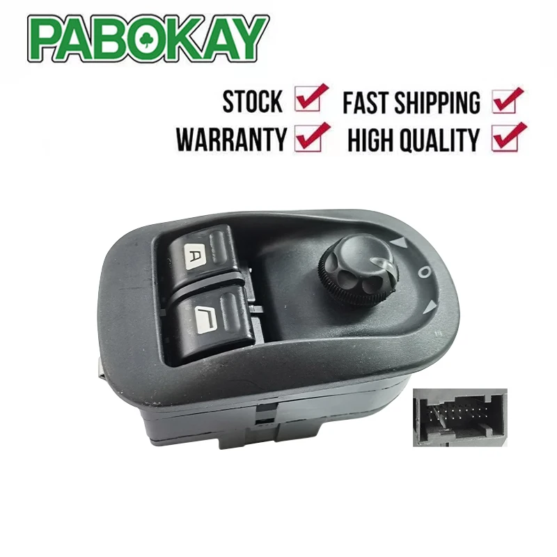 6554.WA 6554.WH 6554.58 Electric Power Window Switch Mirror Button Control For PEUGEOT 206 306 Black