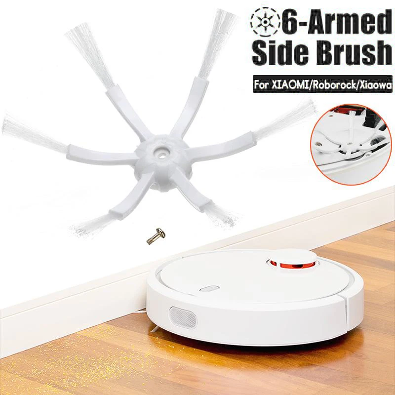 6 рук, боковая щетка для робота-пылесоса Xiaomi Roborock S50 S51 S55, запчасти, аксессуары