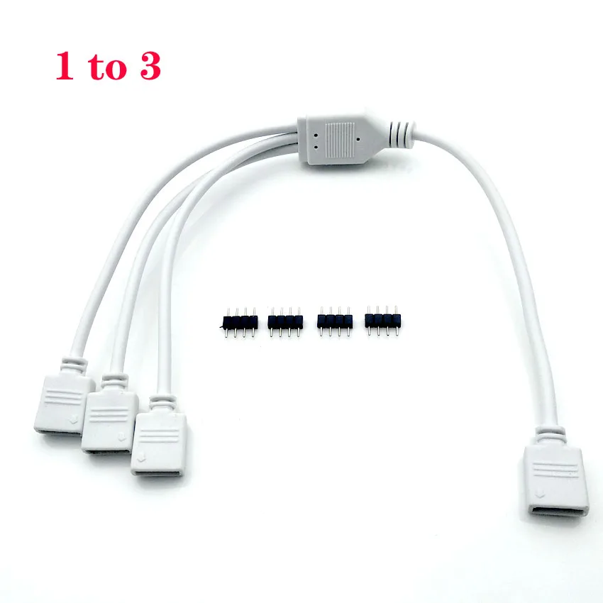 30cm 4PIN RGB Splitter Extension Cable 1 to 2 3 4 Way Y Shape Cord Wire LED Strip Connector For 2835 5050 RGB LED Strip