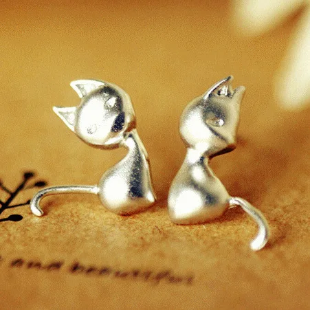 REETI 925 sterling silver Cat Stud Earrings for Women Elegant Wedding Jewelry pendientes mujer moda 2019 Brincos