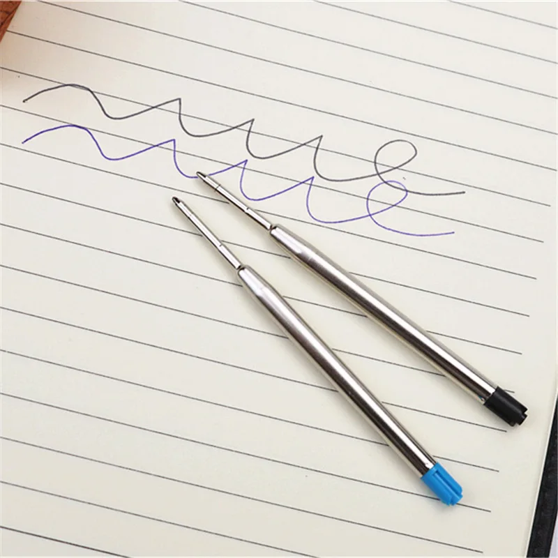 Short metal Ballpoint Pen High-end portable office signature pen Cute rotating refill in and out Spare 0.7mm black and blue core