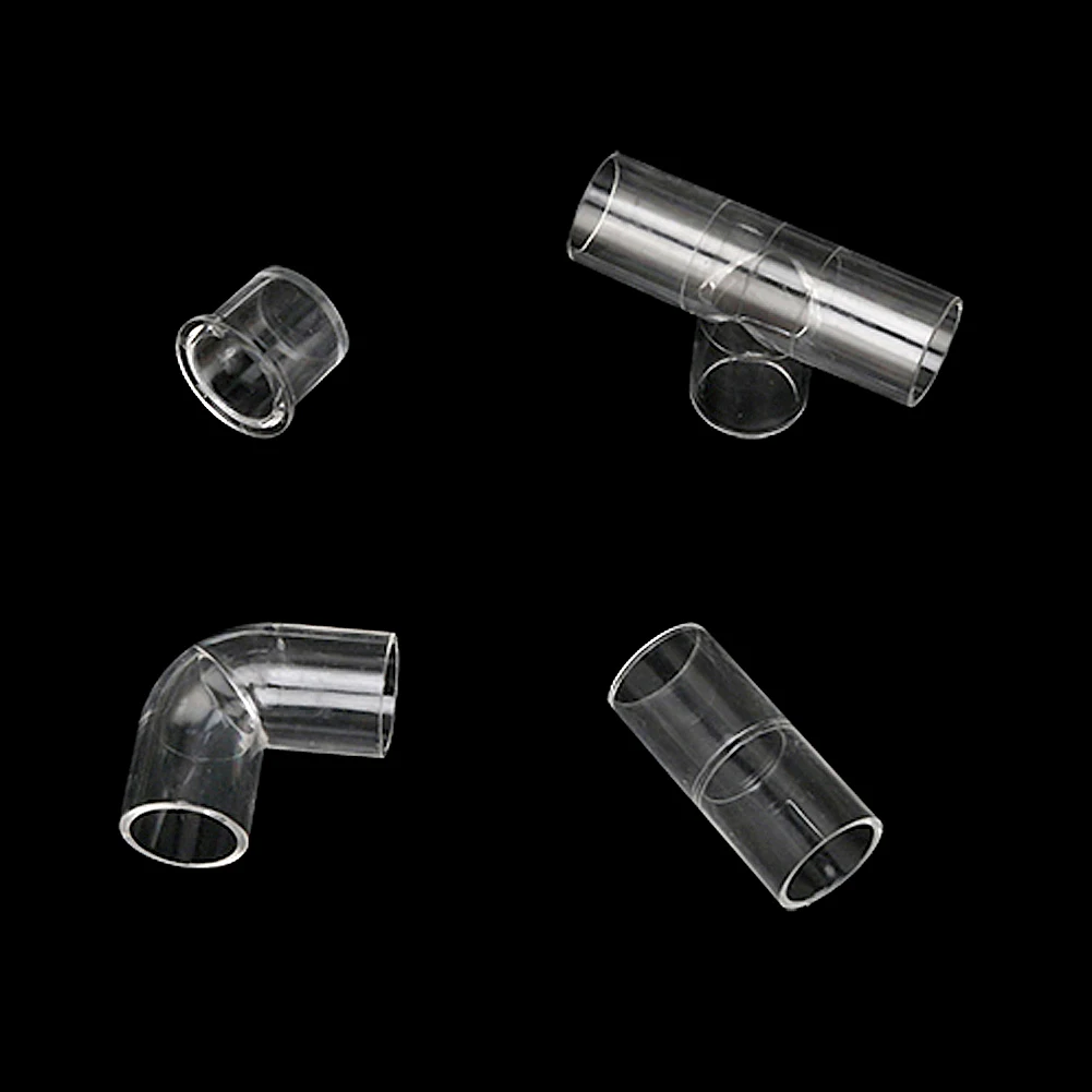 ID20/25mm acrylic connector three-way straight elbow coupling adapter end cover fish tank aquarium pipe fittings 3pcs