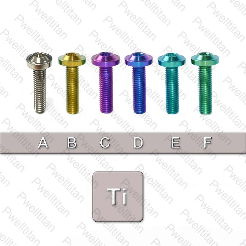 M8 Titanium Alloy Bolts 30mm T40 Torx Umbrella Truss Headed Screws Ti Fastener for Motorcycle 5 Color As Options 6 PCS