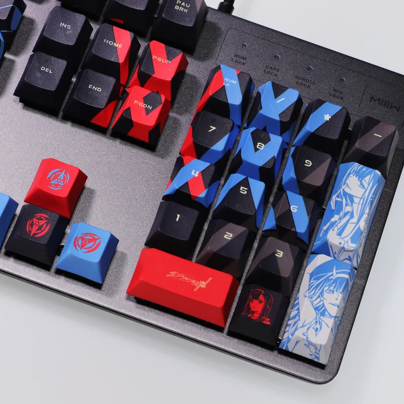 1ชุด PBT 5ด้าน Dye Sublimation Keycaps สองมิติอะนิเมะ Key Caps สำหรับ DARLING ใน FRANXX เชอร์รี่โปรไฟล์