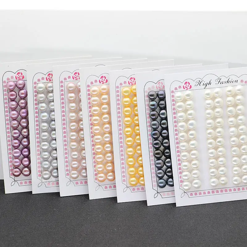 10pair/lot 3A Wholesale Half Drilled Button Pearl Cultured Freshwater Pearl White Pink Purple Pearls for Jewelry Handmade