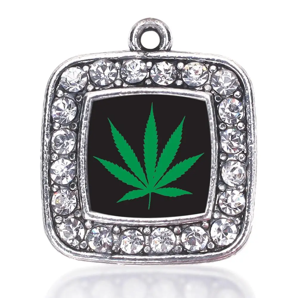 MARRIAGE EQUALITY MARIJUANA LEAF SQUARE CHARM