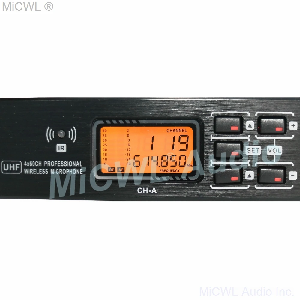 MICWL UHF 무선 4 마이크 시스템, 4 다이내믹 핸드헬드 노래방 마이크, 교회 가족 파티 무대용