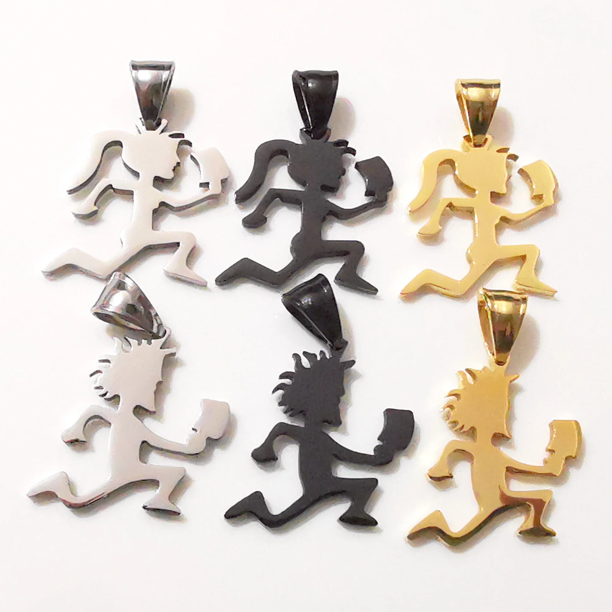 

In Bulk 6pcs/lot (each one ) Small 1 inches Juggalo Hatchet man women Pendant Charms Stainless Steel ICP Hip-Hop Jewelry
