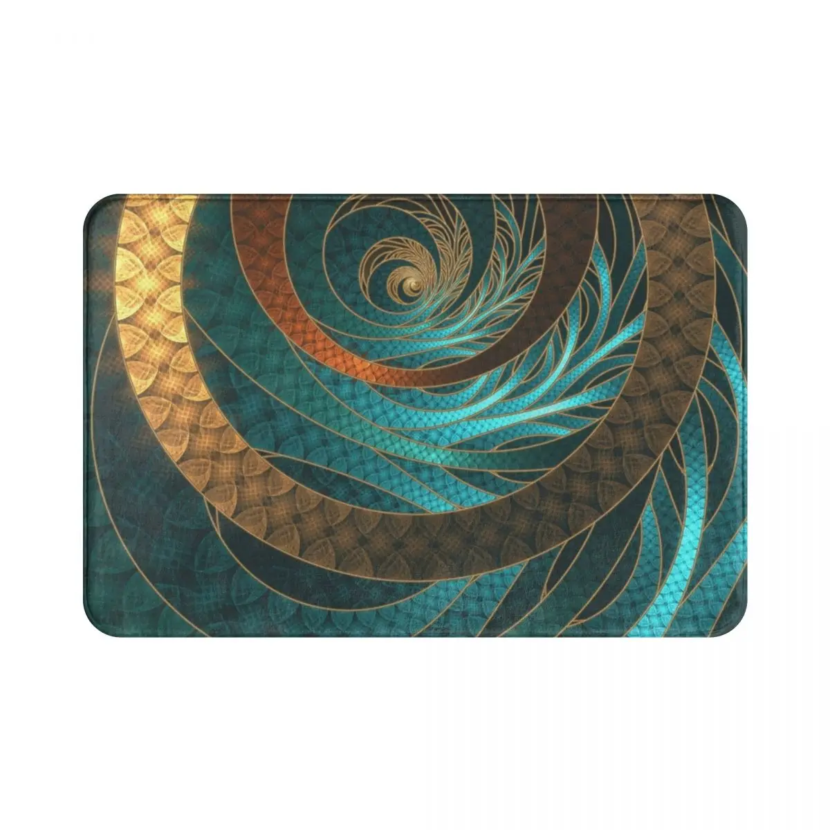 Corded Leather Turquoise Fractal Bangles Doormat Rug carpet Mat Footpad Polyester Non-slip Corridor Kitchen Bedroom balcony