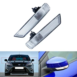 ANGRONG US Pair L&R Wing Door Mirror Turn Signal Light For Ford Focus MK2 MK3 2008-2017 Mondeo MK4 2010-2014 No Bulbs