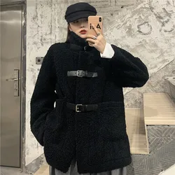 Winter Lamb Wool Coat Women's 2022 New Korean Thick Warm Cashmere Jacket Coat Ladies Fashion Jacket Fluffy Chic Overcoat