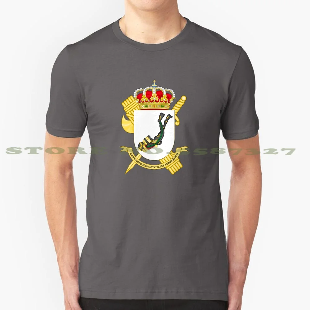 Coat Of Arms Of The Guardia Civil Group Of Underwater Activities 100% Cotton T-Shirt Coat Of Arms Of The Guardia Civil Group Of