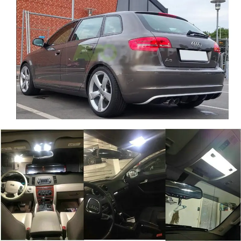 

8x LED interior lighting complete set For Audi A3 8P / 8PA without LP trunk glove box make-up mirror lighting error free