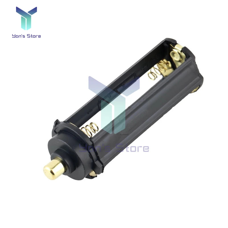 3 Pin AAA Giá Đầu Đen Plastical Kim Loại Bảo Vệ Giá Đỡ Hộp Ốp Lưng Hình Trụ Loại Đèn Pin Đèn Pin 65Mm * 21mm Box