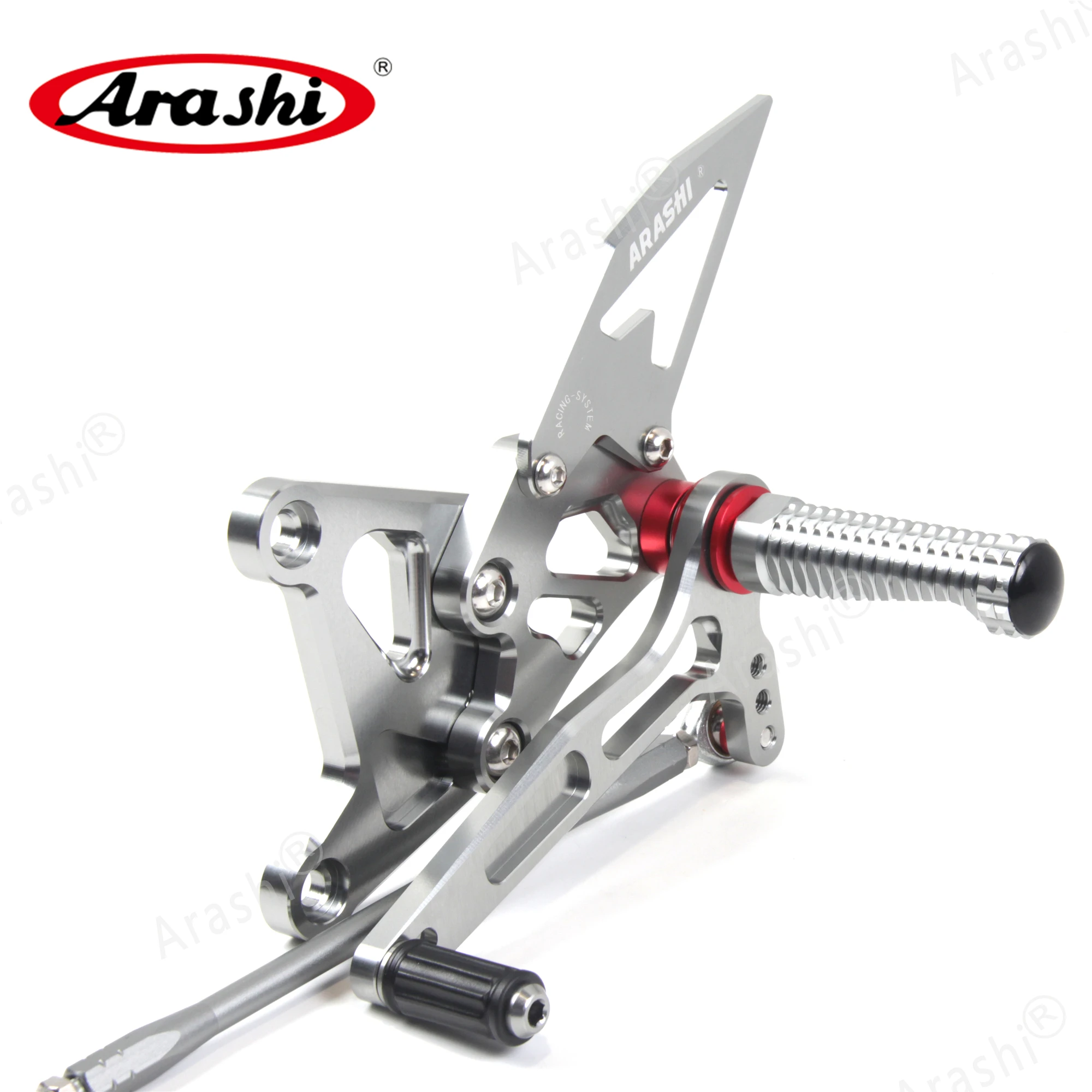 Arashi CNC Adjustable Footrests NINJA ZX6R Rear For KAWASAKI ZX-6R Ninja ZX636 2005 2006 Foot Pegs Rear Foot Rearset 05 06 636