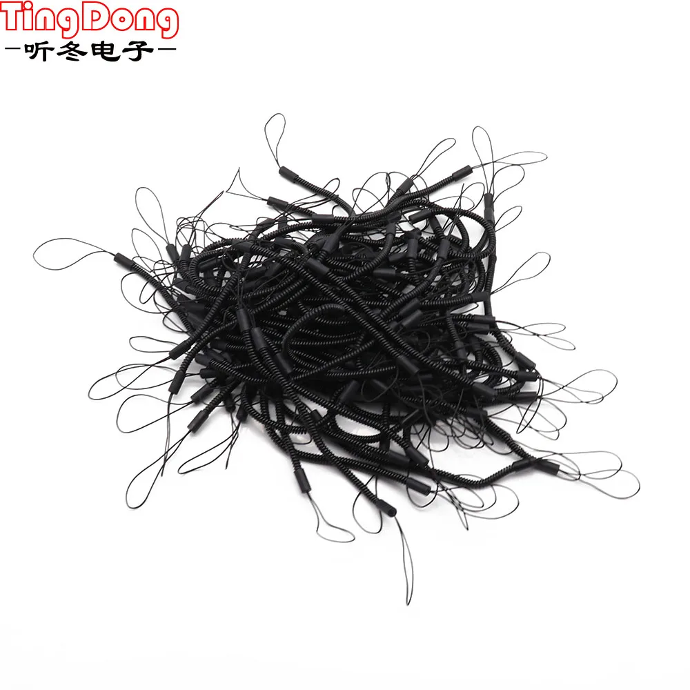 PU elastic cord spring small hanging line stylus hanging line black rubber head rope anti-loss rope  Spring Hose Wire For Phone
