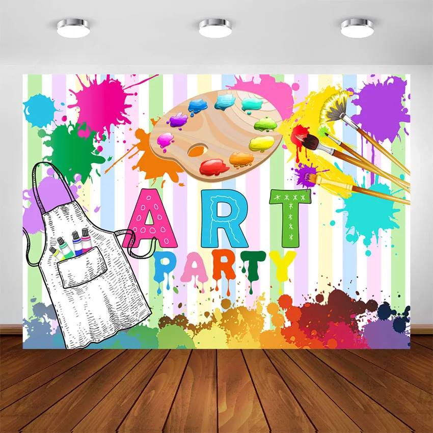 Toile de fond de peinture aquarelle, éclaboussures d'art, fond de photographie de fête, accessoires de décoration de fête d'anniversaire