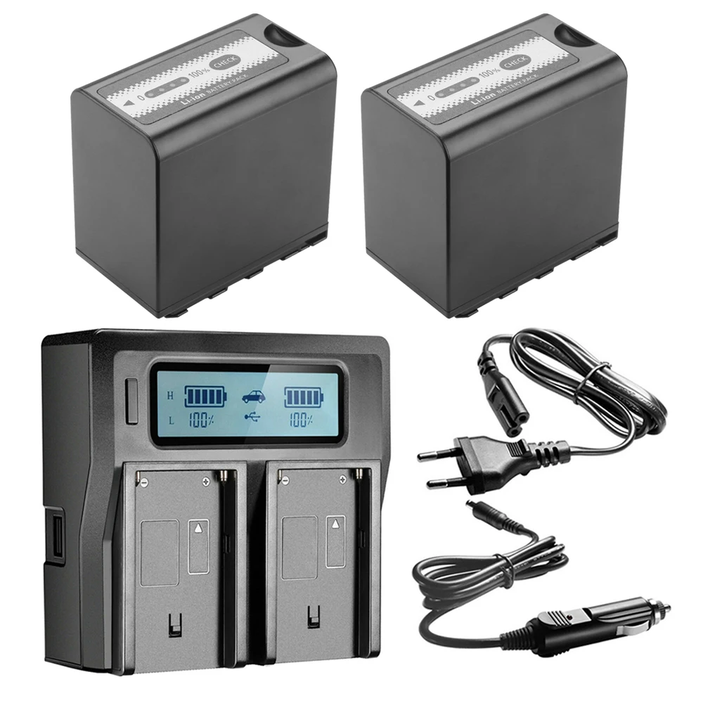 

7800mAh VW-VBD78 VBD78 Battery + Rapid LCD Dual Charger for Panasonic VBD58 VBD29 AJ-HPX260MC,HPX265MC,PX270,AG-FC100,MDH2