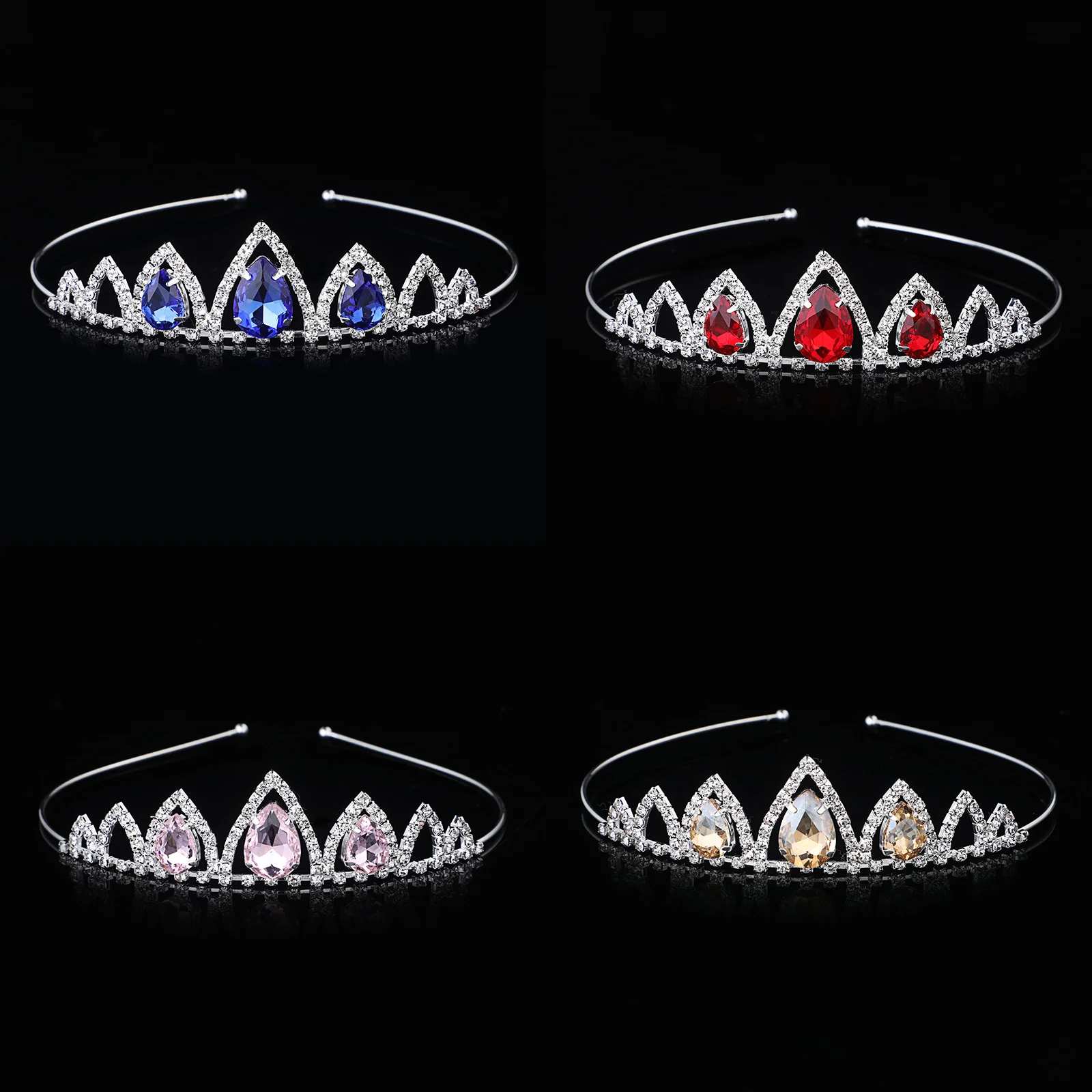 Colorful Crystal Diamonds Elegant Crown Wedding Women's Headwear Hair Accessories Headbands For Girls Birthday Miraculous Tiktok