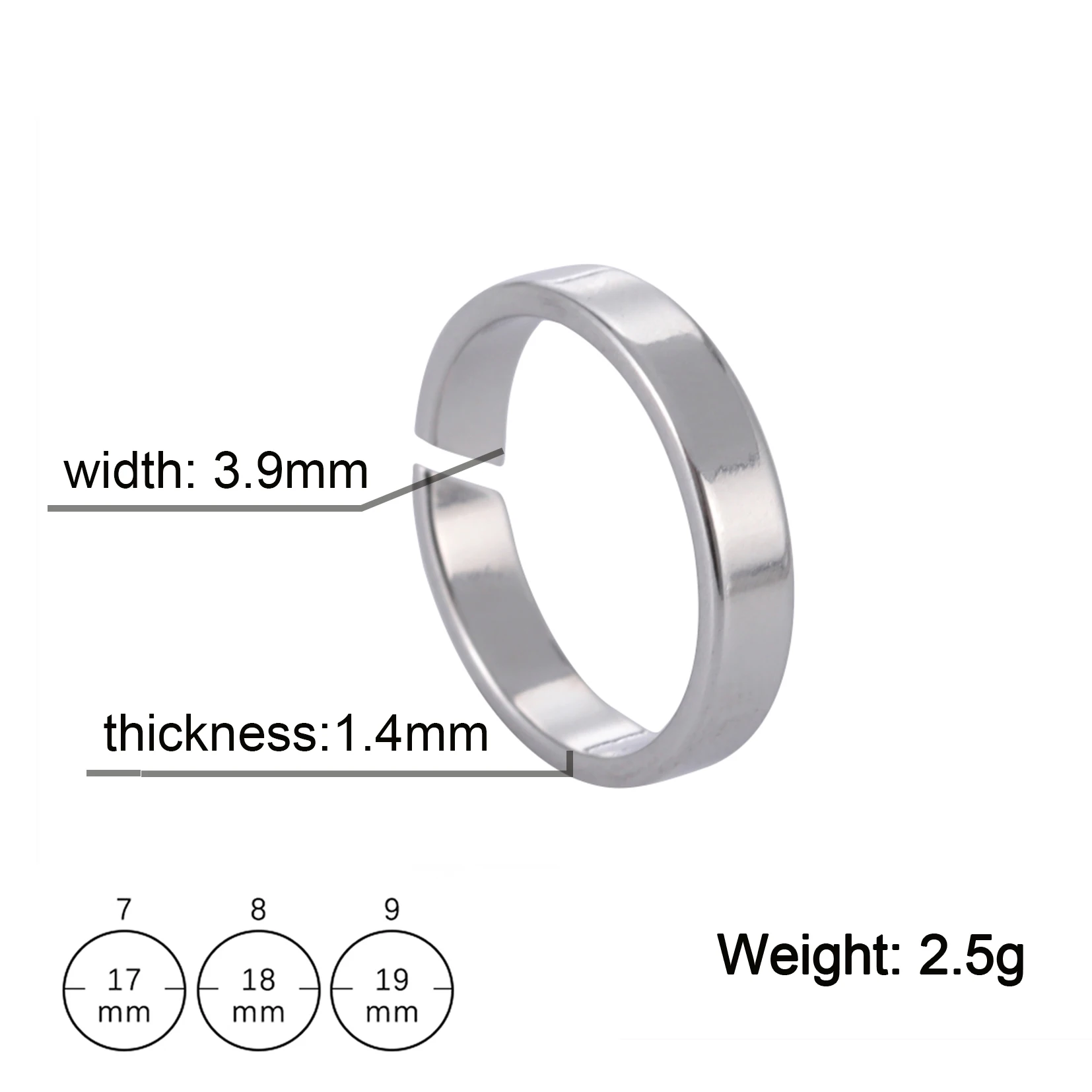 COOLTIME Kpop Minimalist Couple Rings Stainless Steel Silver Color Open Ring Women Men Fashion Jewelry Wedding Gift Wholesale