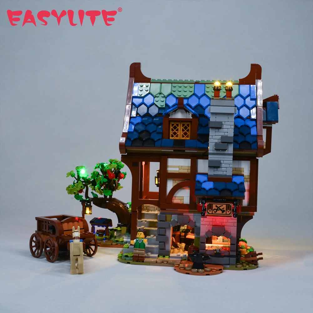 EASYLITE LED Light Set For 21325 Medieval Blacksmith DIY Toy Kit Only Lighting Kit Not Include The Model