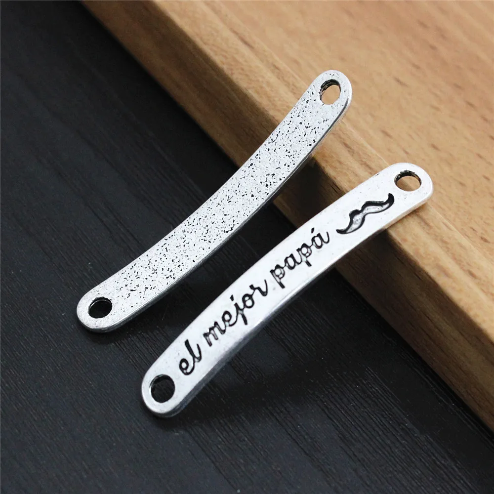 10 sztuk moda hiszpański PARA LA MEJOR MAMA AMIGA złącza wisiorek tybetański srebrny DIY bransoletka zapięcia koraliki 44x7mm K06216 — zdjęcie 5