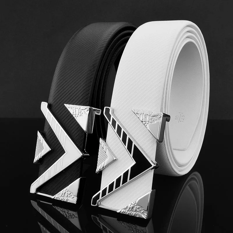 Designer belts men high quality letter buckle off white belt genuine leather belt young men fashion luxury Cowskin Waist Strap