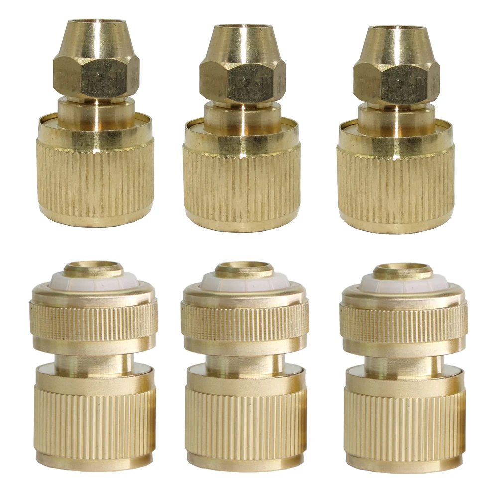 1/2'' 3/8'' Quick Coupling All Brass Adapting Piece Faucet Washing Machine Pipe Connection Garden Irrigation Watering Supplies