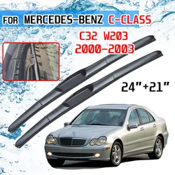 For Mercedes-Benz C-Class C32 W203 2000 2001 2002 2003 Accessories Car Front Windscreen Wiper Blades Brushes Cutter U J Hook