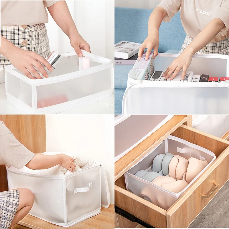 Large-Capacity Storage Box With Lid, Household Space-Saving Debris Storage box, Foldable Wardrobe Organizer, Plastic Storage Box