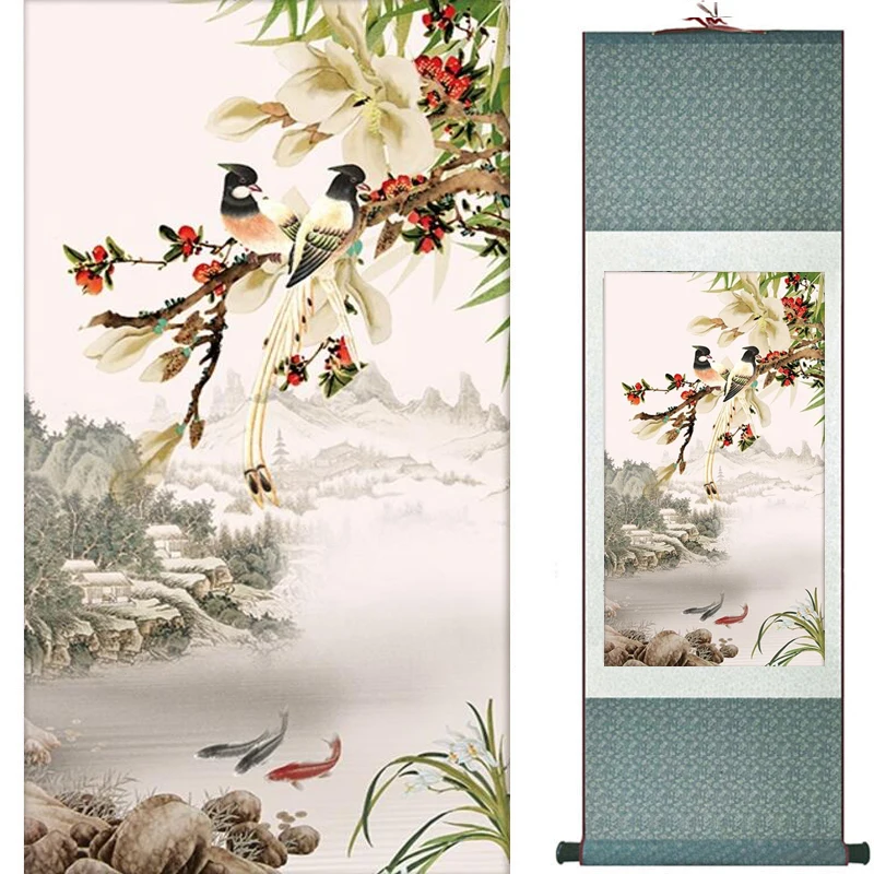 

Birds and flower Art Painting Home Office Decoration Chinese scroll painting birds painting 19081778