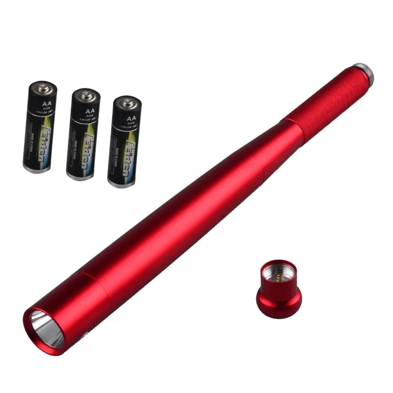 TMWT Black Baseball Bat Lights LED Flashlight AA Battery 800 Lumens Super Bright Baton Torch for Emergency Self Defense