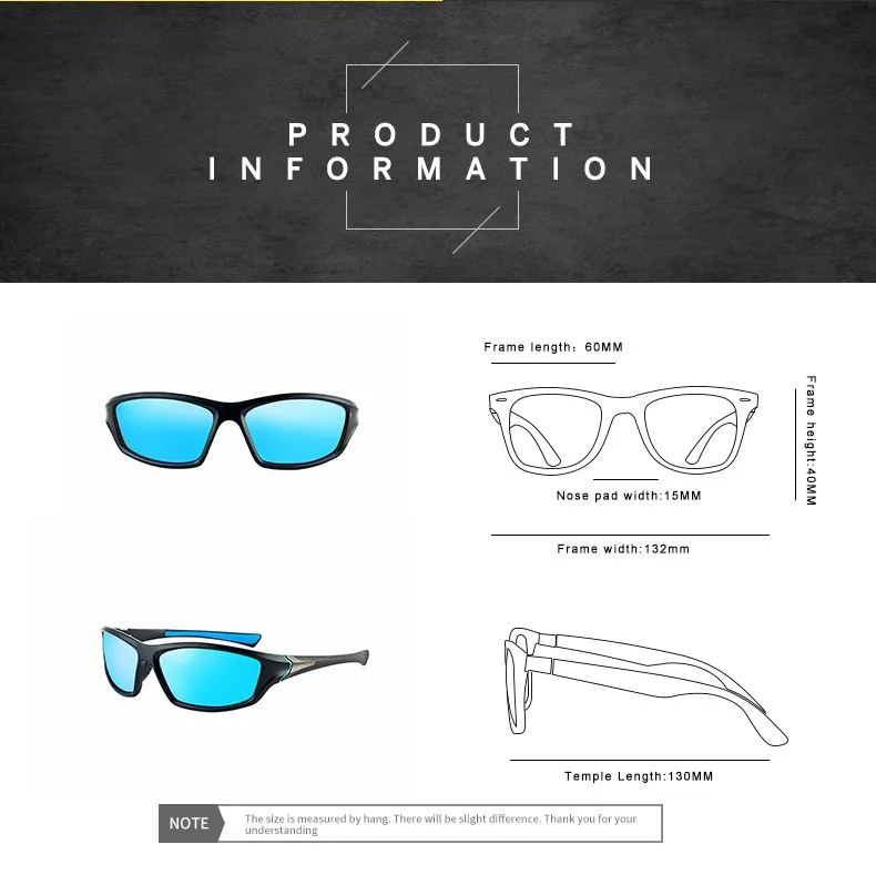 Classic Polarized Sunglasses Men Women Brand Design Driving Square Frame Sun Glasses Male Goggle UV400 Gafas De Sol