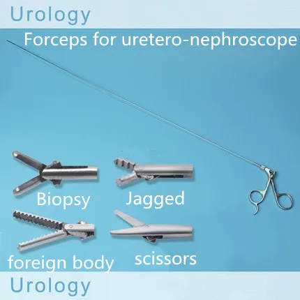 Uretero-nephroscope foreign body forceps Ureteroscopy biopsy forceps Ureteroscope lithectomy forceps Ureteroscopy scissors rigid