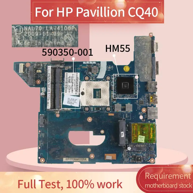 

590350-001 590350-001 материнская плата для ноутбука HP Pavillion CQ40 материнская плата для ноутбука LA-4106P HM55